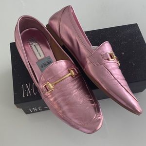 Cute pink metallic work shoes